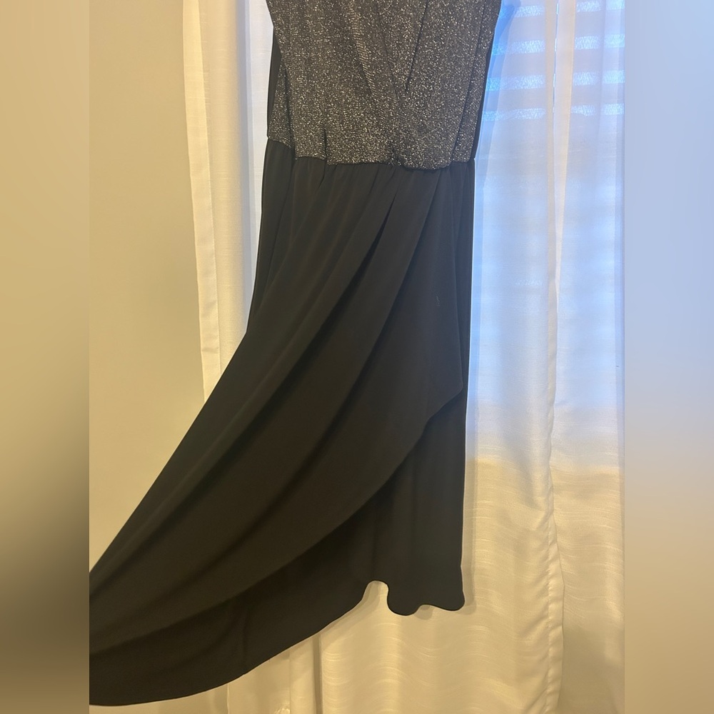 Jonathan Martin Black and Silver Asymmetrical Dress